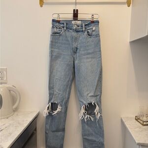 Abercrombie & Fitch Straight Leg Jeans in Classic Blue